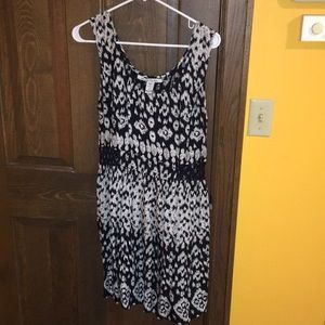 Black and white dress with cut outs on the side